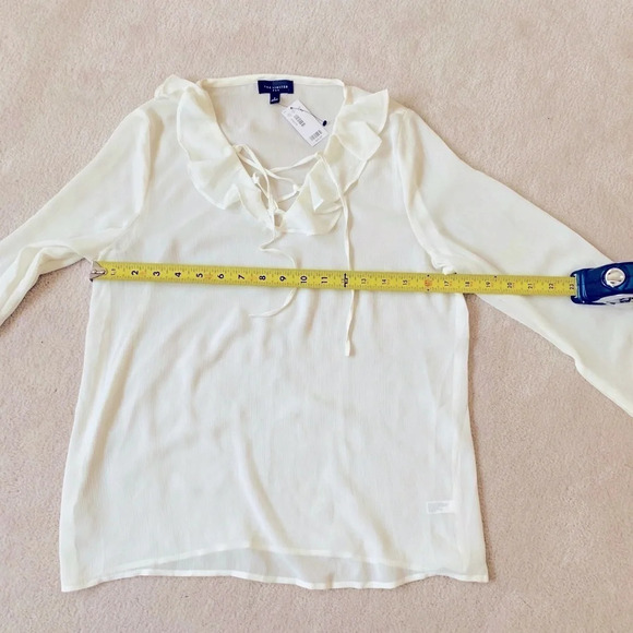 The Limited blouse White Ruffle collar top size small - Picture 13 of 16